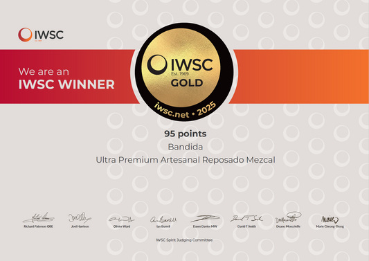 Bandida Reposado Mezcal wins Gold with a score of 95% at the IWSC 2025!